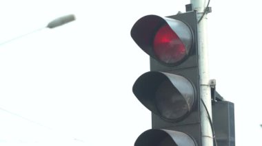Yoldaki trafik ışığı trafiği düzenler