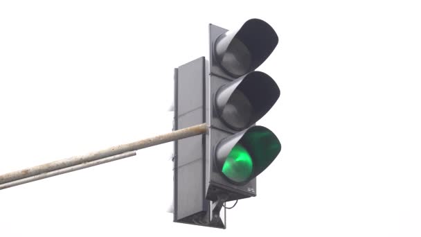 Traffic light on the road regulates traffic — Stock Video