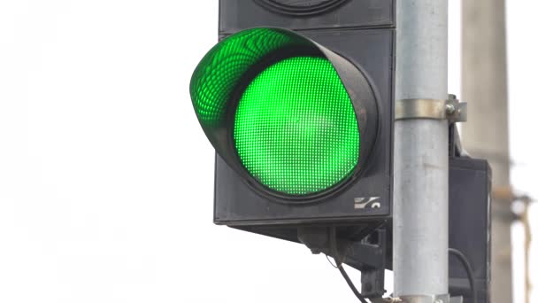 Traffic light on the road regulates traffic — Stock Video