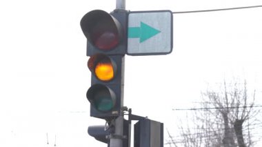 Yoldaki trafik ışığı trafiği düzenler