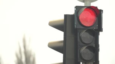 Yoldaki trafik ışığı trafiği düzenler