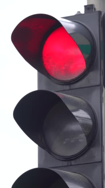 Vídeo vertical de un semáforo en la carretera — Vídeo de stock