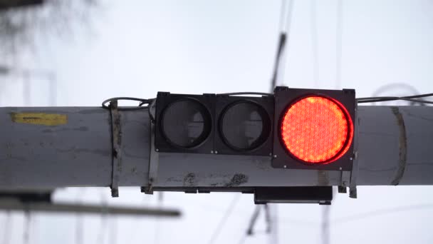 Vertikales Video einer Ampel auf der Straße — Stockvideo