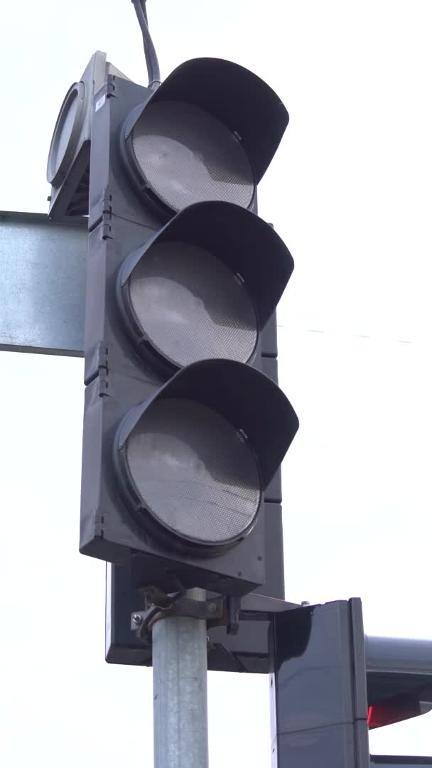 Vertical video of a traffic light on the road — Stock Video