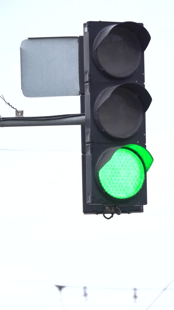 Vertikales Video einer Ampel auf der Straße — Stockvideo