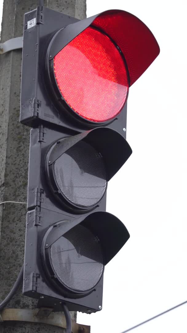 Vertikales Video einer Ampel auf der Straße — Stockvideo