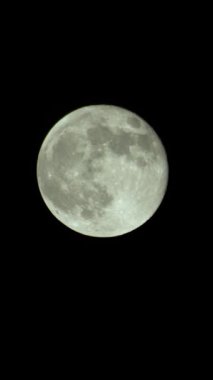 Gece gökyüzünde dolunayın dikey videosu