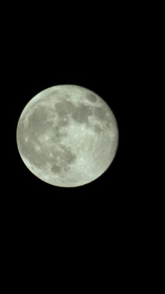 밤하늘에 떠 있는 보름달의 수직 영상 — 비디오