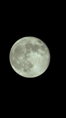 Gece gökyüzünde dolunayın dikey videosu