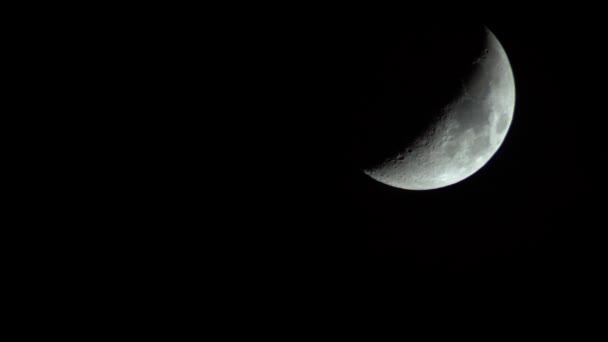 Луна в ночном небе, Новолуние — стоковое видео