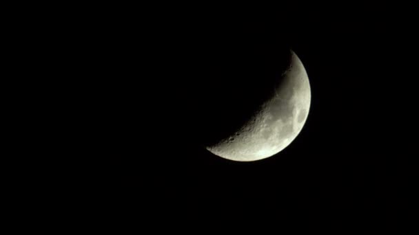 Luna en el cielo nocturno, Luna Nueva — Vídeos de Stock