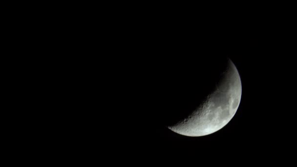 Moon in the night sky, New Moon — Stock Video