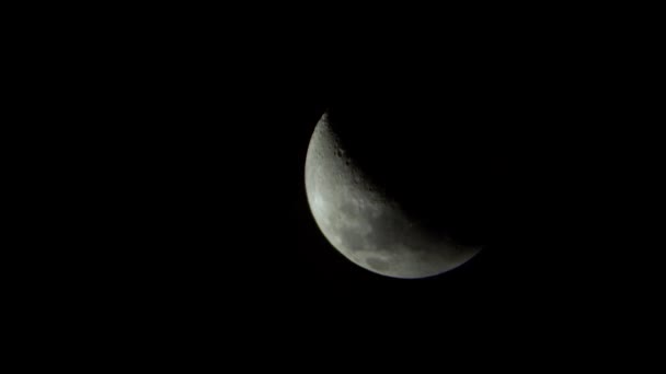Луна в ночном небе, Новолуние — стоковое видео