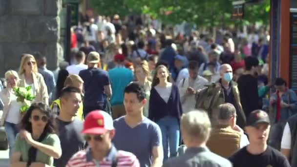 Ukrayna 'nın başkenti Kyiv' de bir sokak dolusu insan.. — Stok video