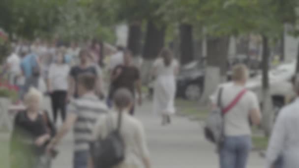 La vie en ville : silhouettes de personnes marchant dans la foule, ralenti — Video