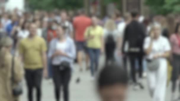 Megapolis: silhouettes of people walking in a crowd — Video Stock