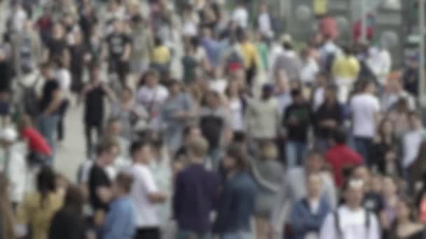 Megapolis: silhouettes of people walking in a crowd — Vídeo de stock