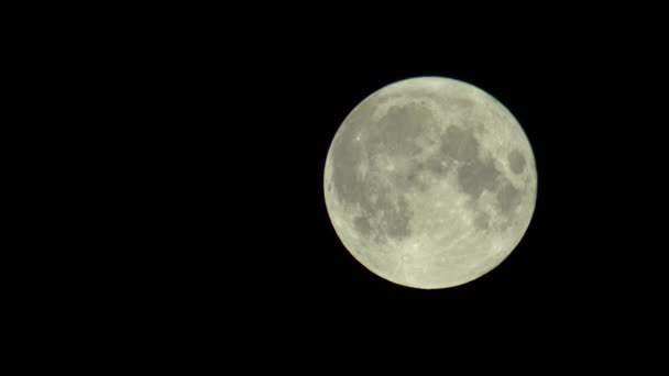 Luna llena en el oscuro cielo nocturno — Vídeos de Stock