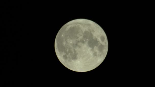 Pleine lune dans le ciel nocturne sombre — Video