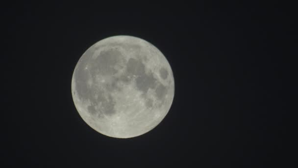 Luna llena en el oscuro cielo nocturno — Vídeos de Stock