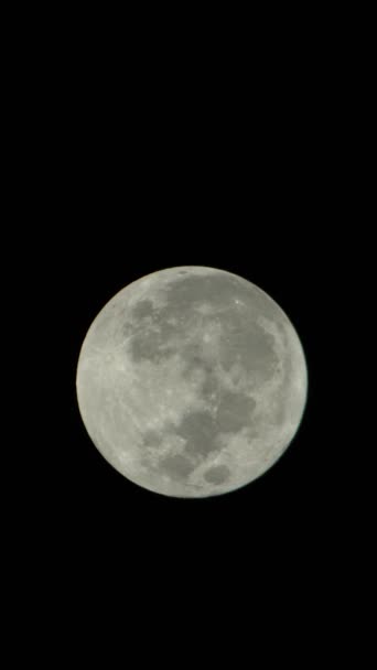 Vídeo vertical de la luna llena en el cielo nocturno — Vídeos de Stock