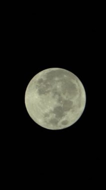 Gece gökyüzünde dolunayın dikey videosu