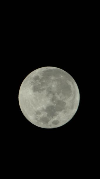 Vídeo vertical de la luna llena en el cielo nocturno — Vídeos de Stock