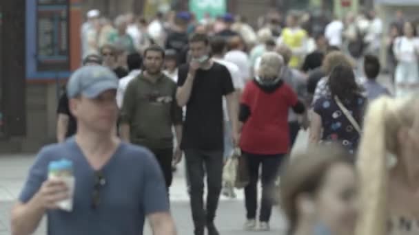 Folkets gata i Kiev stad, Ukraina — Stockvideo