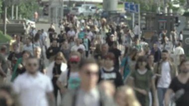 Silhouette of a crowded city street