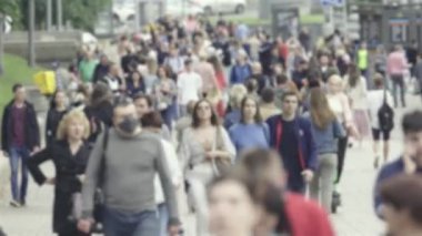 Silhouette of a crowded city street
