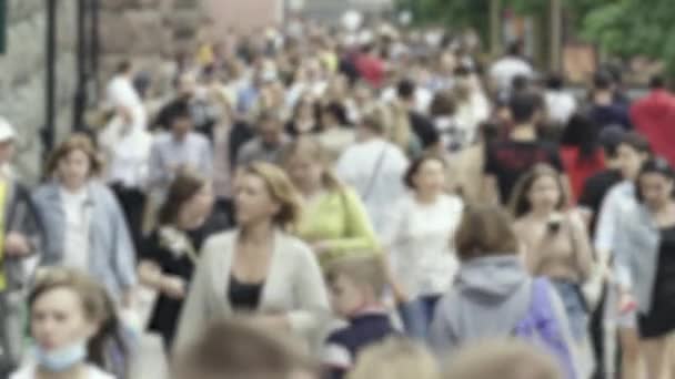 城市中一群人的轮廓 — 图库视频影像