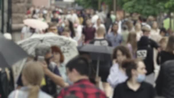 Silueta přeplněné městské ulice — Stock video
