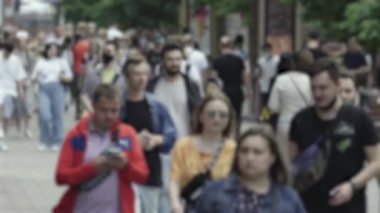 Silhouette of the flow of people in the city