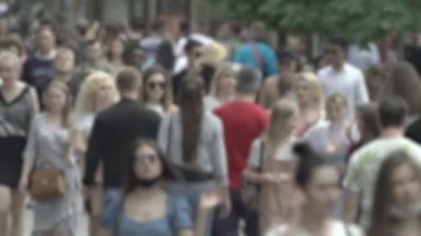 Silhouette of the flow of people in the city