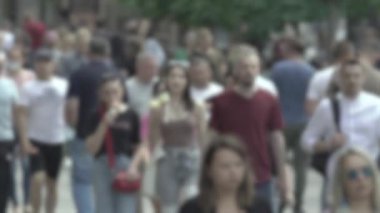 Silhouette of the flow of people in the city