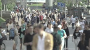 Silhouette of the flow of people in the city