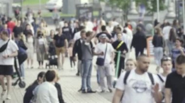 Silhouette of the flow of people in the city