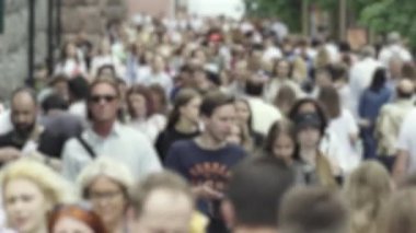 Silhouette of the flow of people in the city