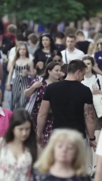 Vertical video of a crowd of people — Stockvideo