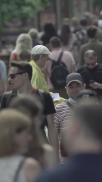 Vertical video of a crowded street in a metropolis — Vídeos de Stock