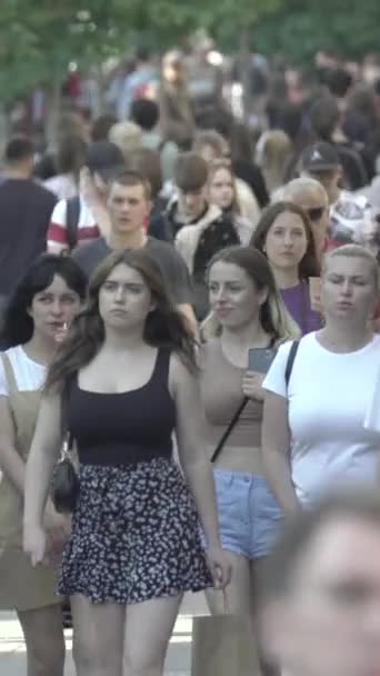 Vertical video of a crowded street in a metropolis — Vídeo de Stock