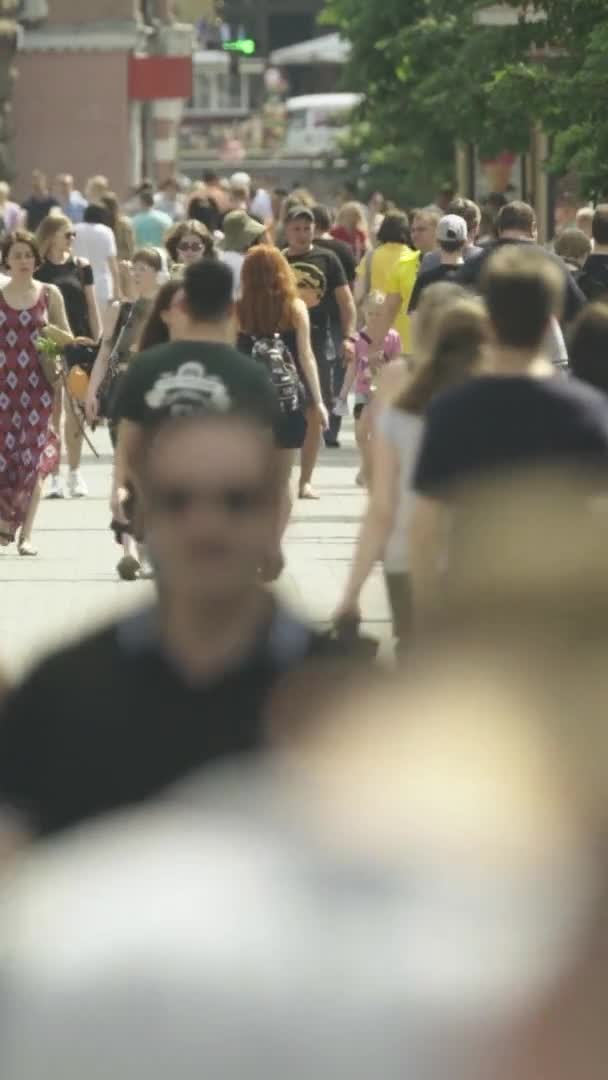 Verticale video van een drukke straat overdag — Stockvideo