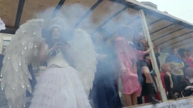 Ukrayna 'nın başkenti Kyiv' deki Kyiv Onur Topluluğunun LGBT haklarının korunması için Eşitlik Yürüyüşü