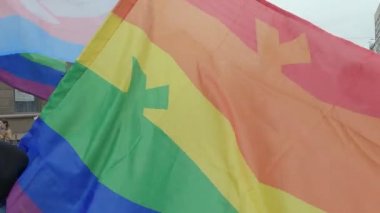 Ukrayna 'nın başkenti Kyiv' deki Kyiv Onur Topluluğunun LGBT haklarının korunması için Eşitlik Yürüyüşü