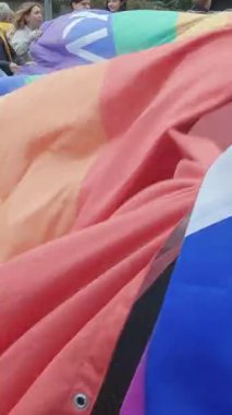 Ukrayna 'daki LGBT topluluğunun haklarını destekleyen dikey video yürüyüşü - Kyiv Pride