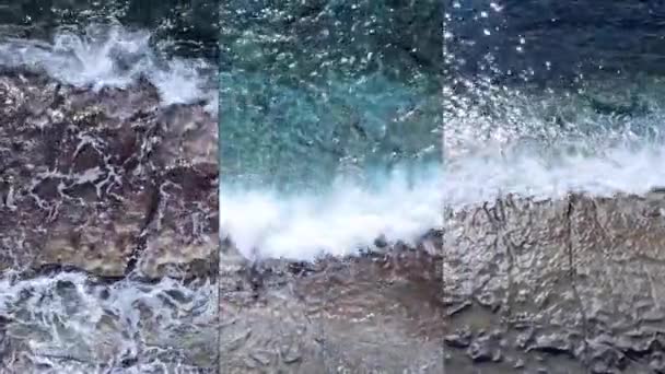 Három egy függőleges videó a tenger partjainál — Stock videók