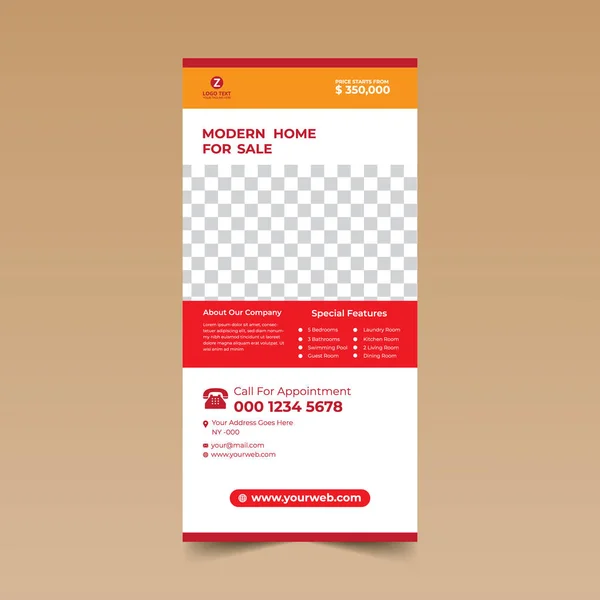 Kırmızı Güzel Rack Kart Tasarım Şablonu