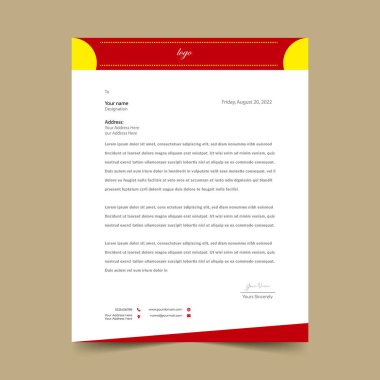 Kırmızı Harf Başlığı Şablon Tasarımı