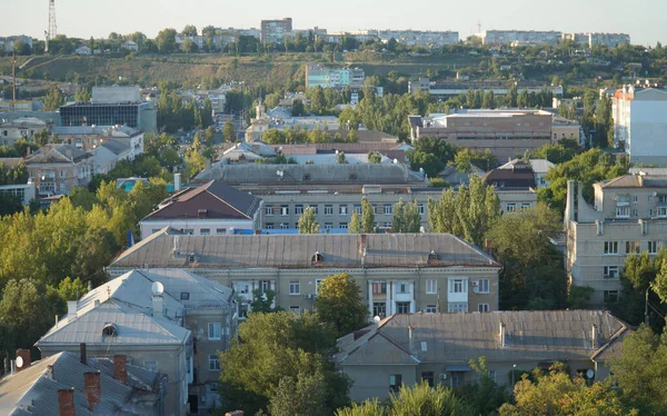 Vista Dall Alto Dei Tetti Delle Case Nella Città Berdyansk — Foto Stock