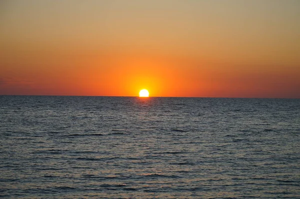 Soleil Lève Sur Mer Azov — Photo